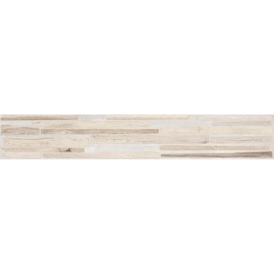 SAMPLE Ceralto Orsini Plank fushion Vloertegel - 20x120cm - 8mm - gerectificeerd - R10 - houtlook decor - mat white (wit)
