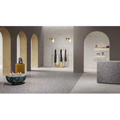 Vtwonen terrazzo Vloer- en wandtegel 90x90cm Gerectificeerd mat lead flakes