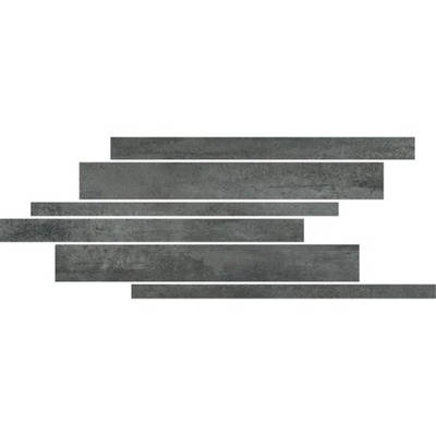 Floorgres Rawtech Tegelstroken voor vloer- en wand 21x40cm 10mm gerectificeerd R10 porcellanato Coal