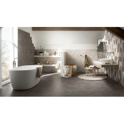 Ceralto Valerio Set Carreau de sol et mural hexagone 18x21cm 9.5mm R9 porcellanato Lava
