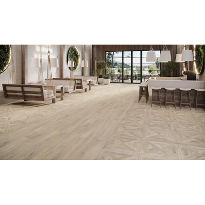 Pavigres Parquet Carrelage de sol et de mur 60x60cm 9.2mm rectifié porcellanato Cross Nordic (blanc)