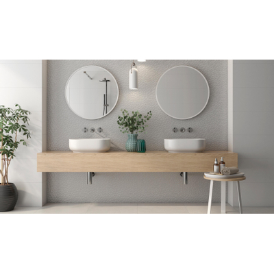 Colorker Iris Carrelage mural décor - 29.5x59.5cm - 10.4mm - rectifié - White mat décor graphique (blanc)