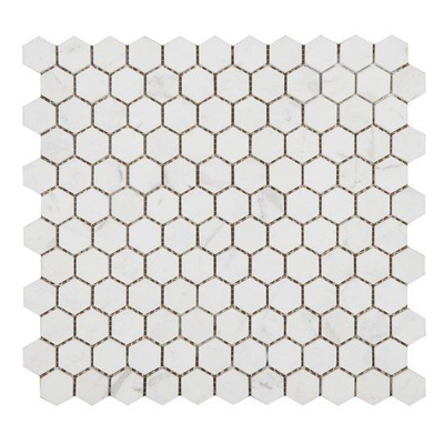 Ore Ceramics Hexagon Mozaïektegel 30x30cm 7mm porcellanato White
