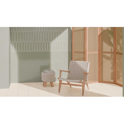 Vtwonen Shapes Carreau mural - 7,5x30cm - rond - brillant gris menthe