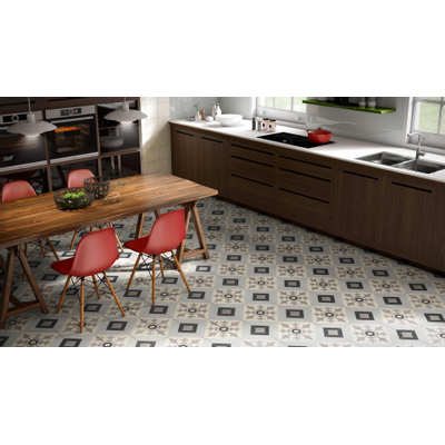 JOS. Hidro Vloertegel - 19.7x19.7cm - 8.3mm - Geoflower black