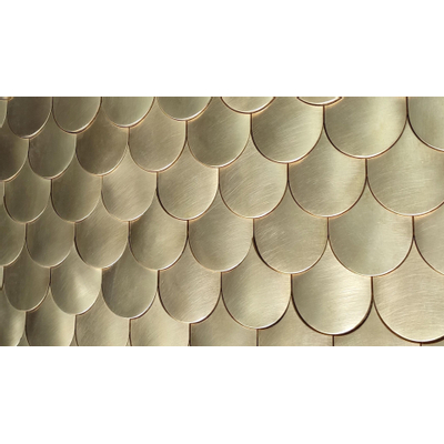 Dune Materia Mosaics Mozaiektegel 20x30cm Sirena Gold Visschub 5mm Mat/glans Gold