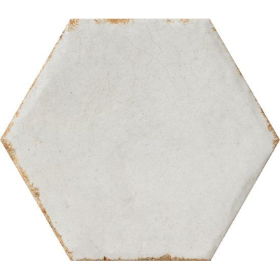 Cir cotto del campiano carrelage mural 15.8x18.3cm hexagonale bianco 10mm blanc brillant