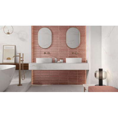 Ceralto Quercio Outdoor Carrelage mural - 7.5x30cm - 10.0mm - or rose
