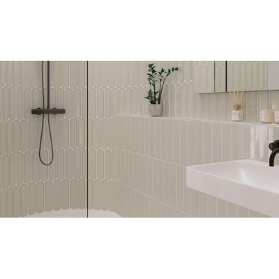 Vtwonen Shapes Carreau mural - 7,5x30cm - rond - brillant Greige