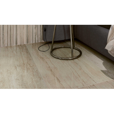 Serenissima Travertini Due Carrelage de sol et mural 60x60cm 9.5mm rectifié R10 porcellanato mat Bianco (blanc)