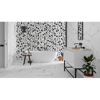 Ceralto Imperio Vein Wandtegel - 31.6x100cm - 9.7mm - gerectificeerd - White