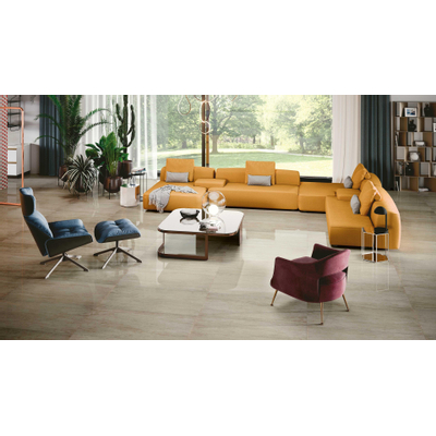 Serenissima Travertini Due Carrelage de sol et mural 60x60cm 9.5mm rectifié R10 porcellanato mat Bianco (blanc)