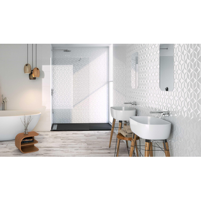 Colorker Andes & Austral Decor-strip - 39.6x119.2cm - 6.5mm - gerectificeerd - Blanco