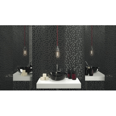 Dune Contract Mosaics Carreau mosaïque 29.7x30.1cm Hip Hop-Dk 6mm Mat/brillant Noir