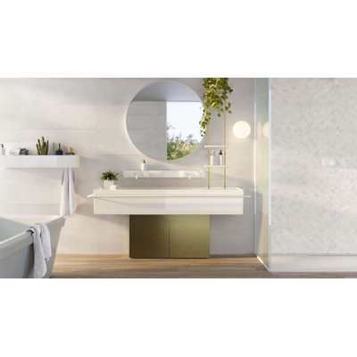 Colorker Bloom Carrelage mural 32x100cm 9.7mm rectifié pâte blanche Moon