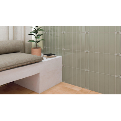 Vtwonen Shapes Carreau mural - 7,5x30cm - droit - brillant gris menthe