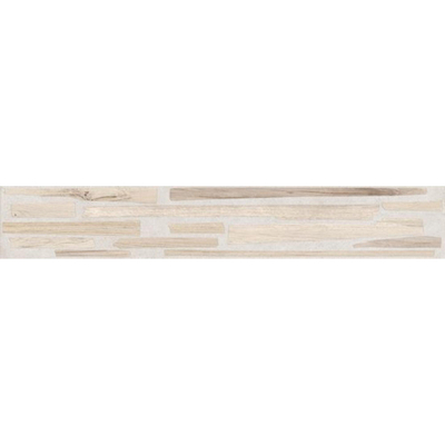 SAMPLE Ceralto Orsini Plank fushion Vloertegel - 20x120cm - 8mm - gerectificeerd - R10 - houtlook decor - mat white (wit)