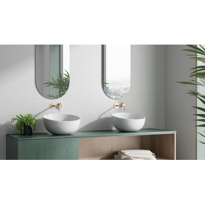 Colorker Iris Carrelage mural - 29.5x59.5cm - 10.4mm - rectifié - White mat décor lignes (blanc)