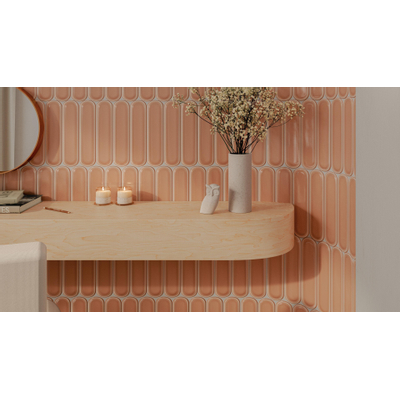 Vtwonen Shapes Carreau mural - 7,5x30cm - rond - brillant toffee