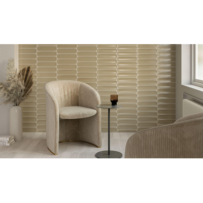 Vtwonen Shapes Carreau mural - 7,5x30cm - rond - brillant olive