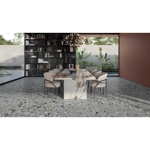 Ceralto Amaro Facet Carreau de sol - 60x120cm - 9.0mm - rectifié - Calacatta noir SW856195