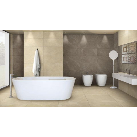 Ceralto Micello Square Carrelage sol et mur 90x90cm 10mm rectifié R10 grès cérame Beige SW61583