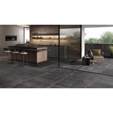 Ceralto Rovello Core Carrelage de sol - 100x100cm - 10.0mm - rectifié - Noir SW917598