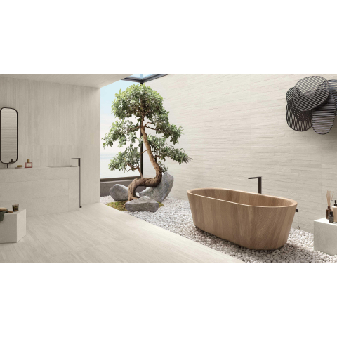 Vtwonen Tegels Raw Decor-strip - 80x160cm - 9.5mm - gerectificeerd - White SW670155