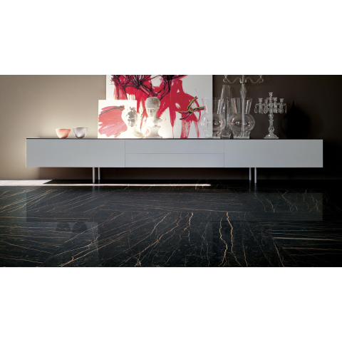 Ceralto Alabro Vein Carreau de sol - 120x120cm - 6.0mm - rectifié - Thunder night SW717558