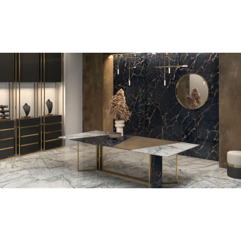 Ceralto Carraro Vein Carrelage sol et mur 60x119cm 8.5mm rectifié R10 grès cérame Port Gold SW787194