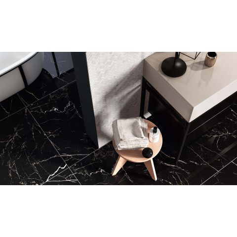 Vtwonen Classic Carrelage de sol et mural 30x60cm 10mm rectifié R9 porcellanato Noir SW367766