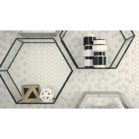Ceralto Divaro Facet Mosaïque - 29,7x30,1cm - 6,0mm - Blanc - par pièce SW798678