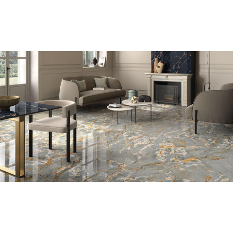 Ceralto Carraro Vein Carrelage sol et mur 60x119cm 8.5mm rectifié R10 grès cérame Roma Imperiale SW787193