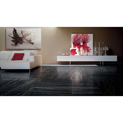Ceralto Alabro Vein Carreau de sol - 120x120cm - 6.0mm - rectifié - Thunder night SW717558