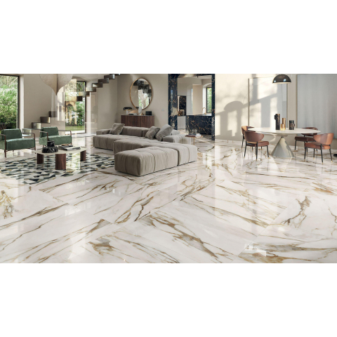 Ceralto Carraro Vein Carrelage de sol - 59.6x119.4cm - 8.5mm - rectifié - Calacatta venna oro SW787189