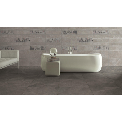 Ceralto Micello Square Carrelage sol et mur 90x90cm 10mm rectifié R10 grès cérame Grey SW61584