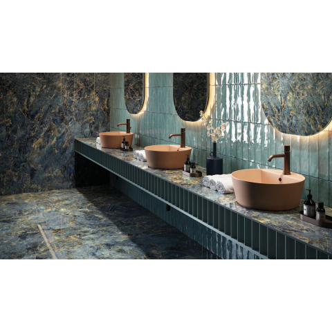 Ceralto Aurelio vloer- en wandtegel - 60x120cm - 8.5mm - marmerlook - glans labradorite (blauw) SW856404