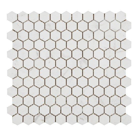 Ceralto Minuta Select Mozaïektegel - 29.5x29.5cm - hexagon - 7mm - White mat SW107404