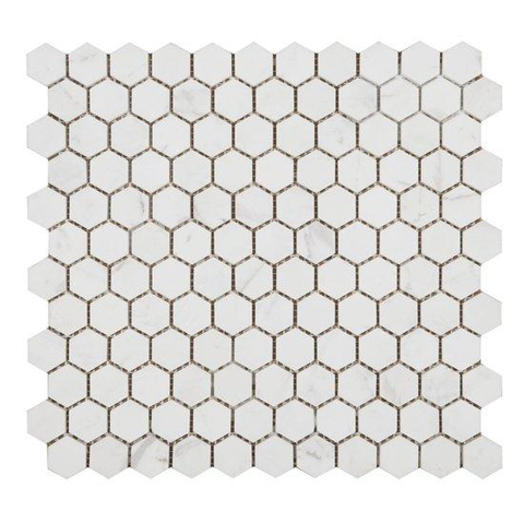 Ore Ceramics Hexagon Mozaïektegel 30x30cm 7mm porcellanato White SW107404