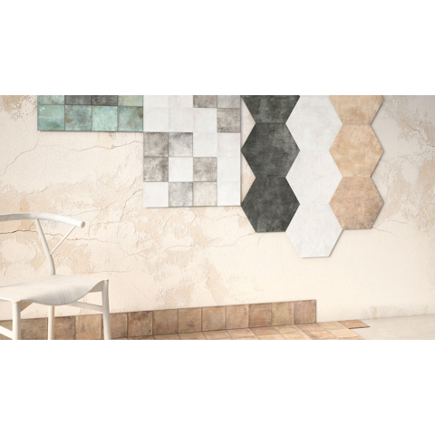 Ceralto Neroli Stone Carrelage de sol - 13.8x13.8cm - 9.0mm - Blanc cassé SW795691