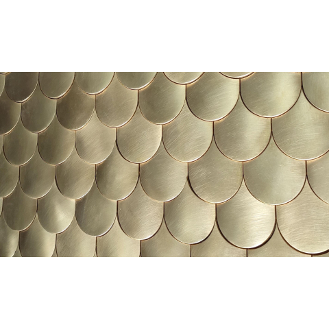 Dune Materia Mosaics Mozaiektegel 20x30cm Sirena Gold Visschub 5mm Mat/glans Gold SW798686
