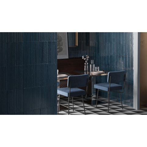 Ceralto Drapé Mural Decor-strip - 7.5x20cm - 12.5mm - Blu SW669920