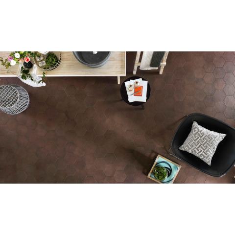 Ceralto Rovino Concrete Carrelage de sol - 75x75cm - 10.0mm - rectifié - Tobacco SW60150
