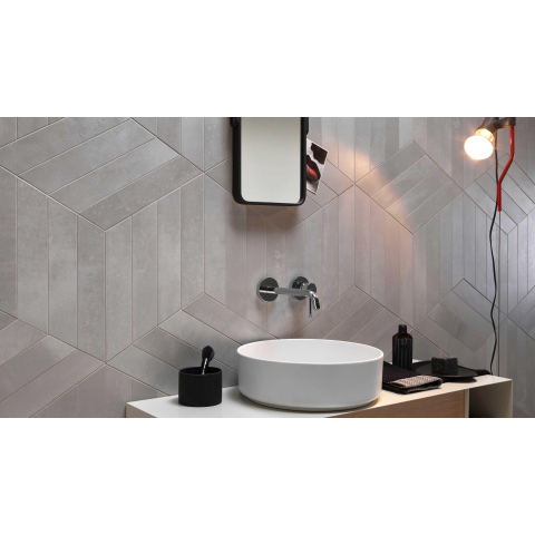 Ceralto Verano Mini carrelage sol et mur - 120x120cm - 9.5mm - carré - effet pierre - steel mat (gris) SW368438
