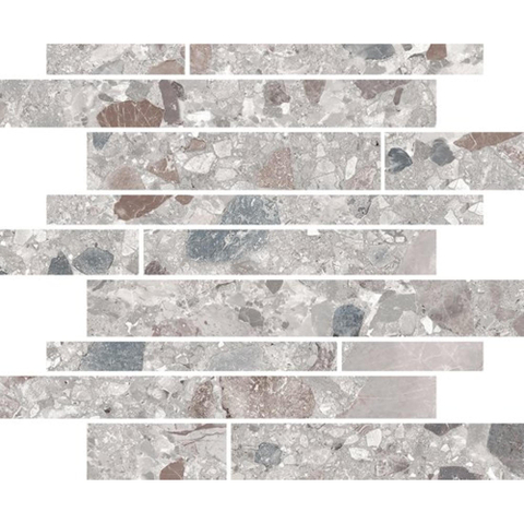 Vtwonen composite Mozaïektegel - 30x30cm - muretto - 9mm - Grey brown mat SW856279