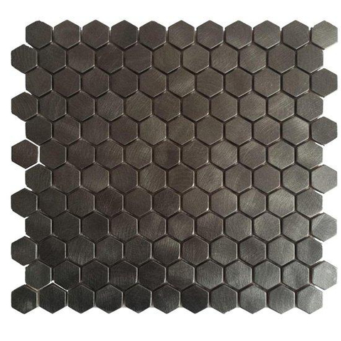 Ceralto Mavira Facet Mozaïektegel - 29.5x30.5cm - hexagon - 8mm - Gunmetal mat SW957723