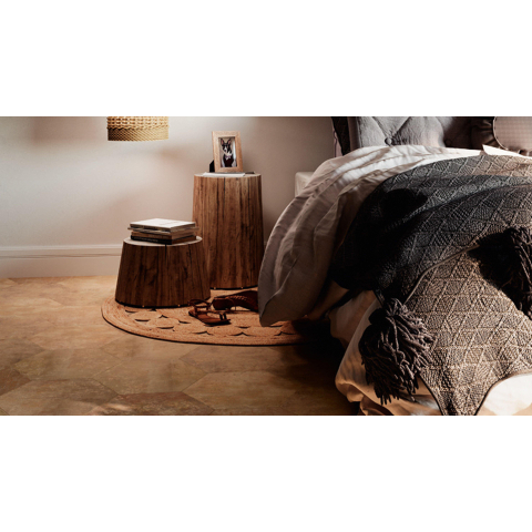 Ceralto Neroli Stone carrelage sol et mur - 30x35cm - 9mm - hexagonal - R9 - effet pierre - cotto mat (rouge) SW795701