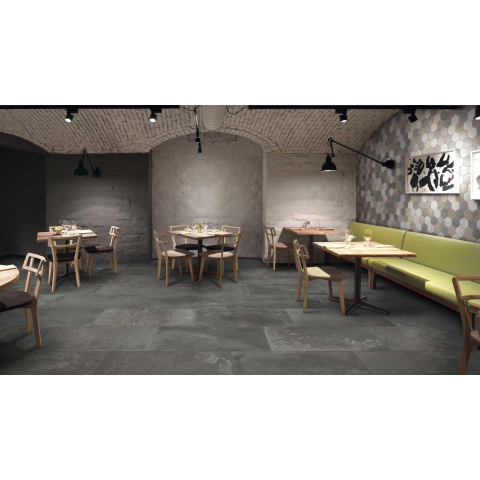 Ceralto Sylvaro Fine Carrelage sol et mur 30x60cm 10mm rectifié R10 grès cérame Anthracite SW93970