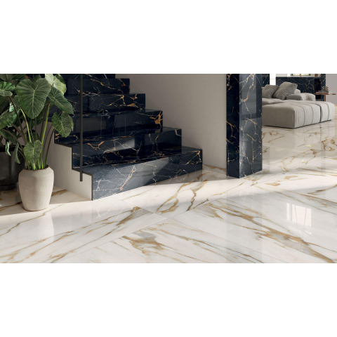 Ceralto Carraro Vein Carrelage de sol - 59.6x119.4cm - 8.5mm - rectifié - Calacatta venna oro SW787189