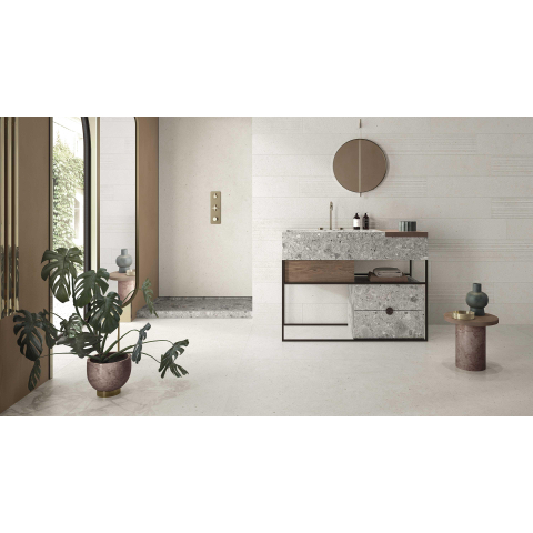 Ceralto Micello Soft Carrelage de sol - 60x120cm - 9.0mm - rectifié - White SW497829